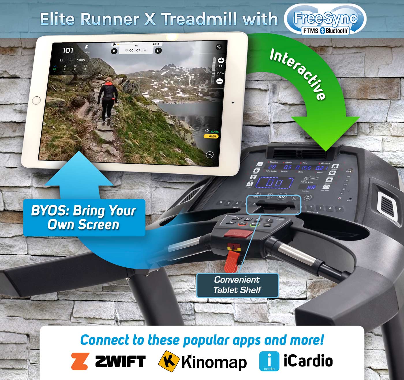 3G Cardio Elite Runner Treadmill with FreeSync™ FTMS Bluetooth